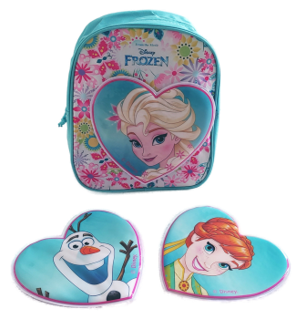 Preview: Disney Frozen die Eiskönigin Rucksack Tasche mit 3 Klettmotiven