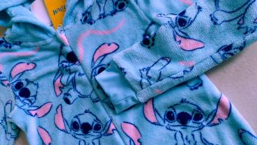 Preview: Disney Lilo und Stitch Overall Schlafanzug Kapuze blau mit Ohren 146/152 oder 158/164 NEU