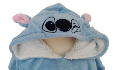 Preview: Disney Lilo und Stitch Kuschel Plüsch Pullover Teddy Fellkapuze 128 134 140 NEU